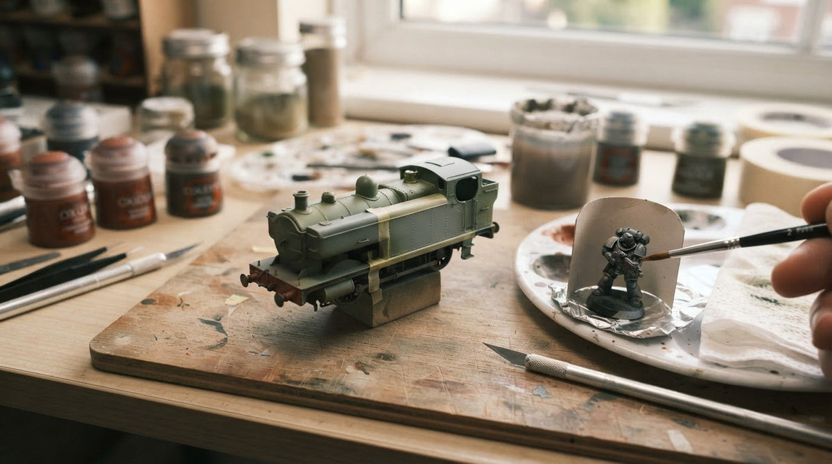 Masking techniques for model painting, from gentle tape to quick coverage