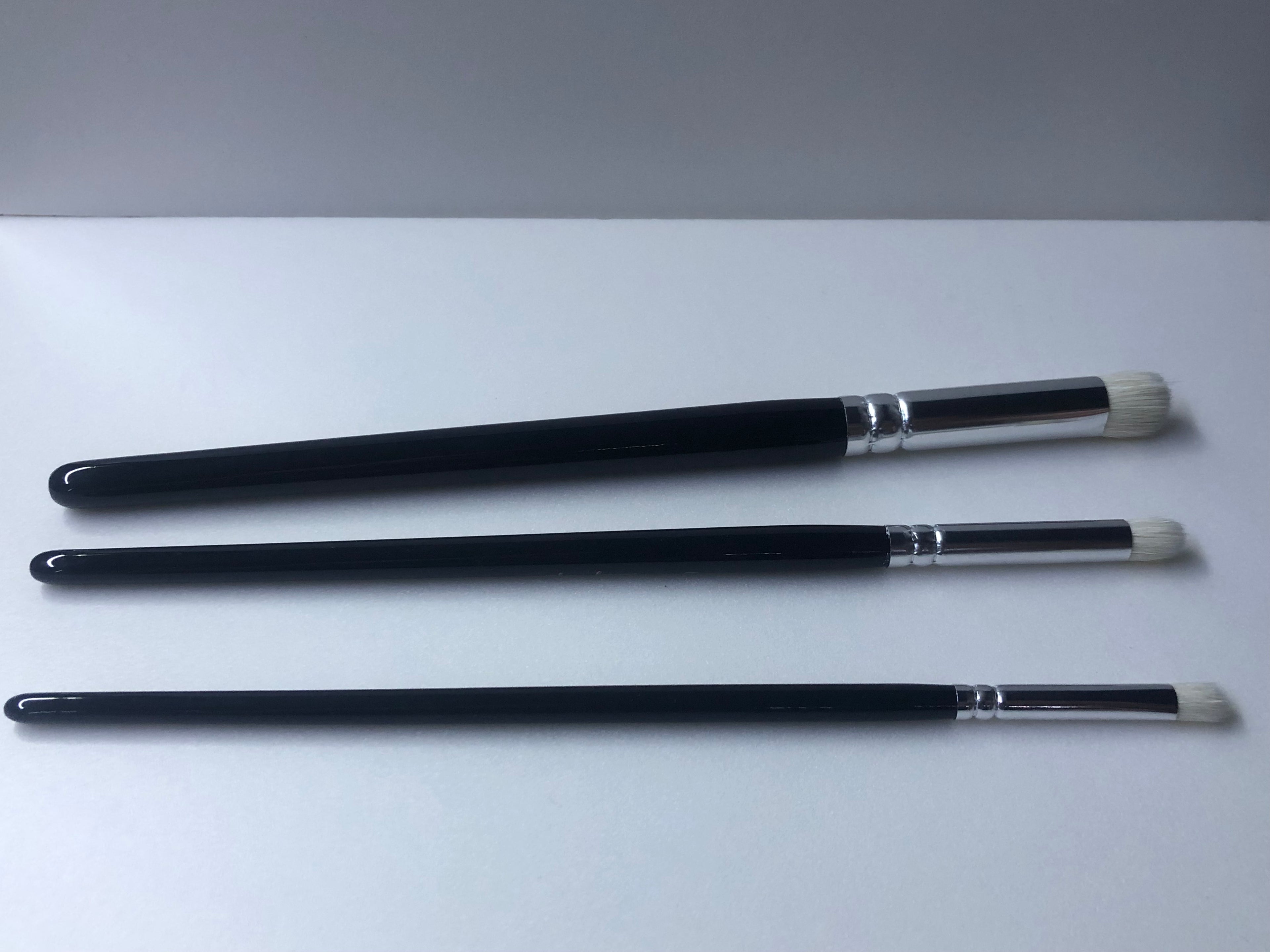 3-piece dome dry brush set with mixed hair bristles for miniature and model painting detailing