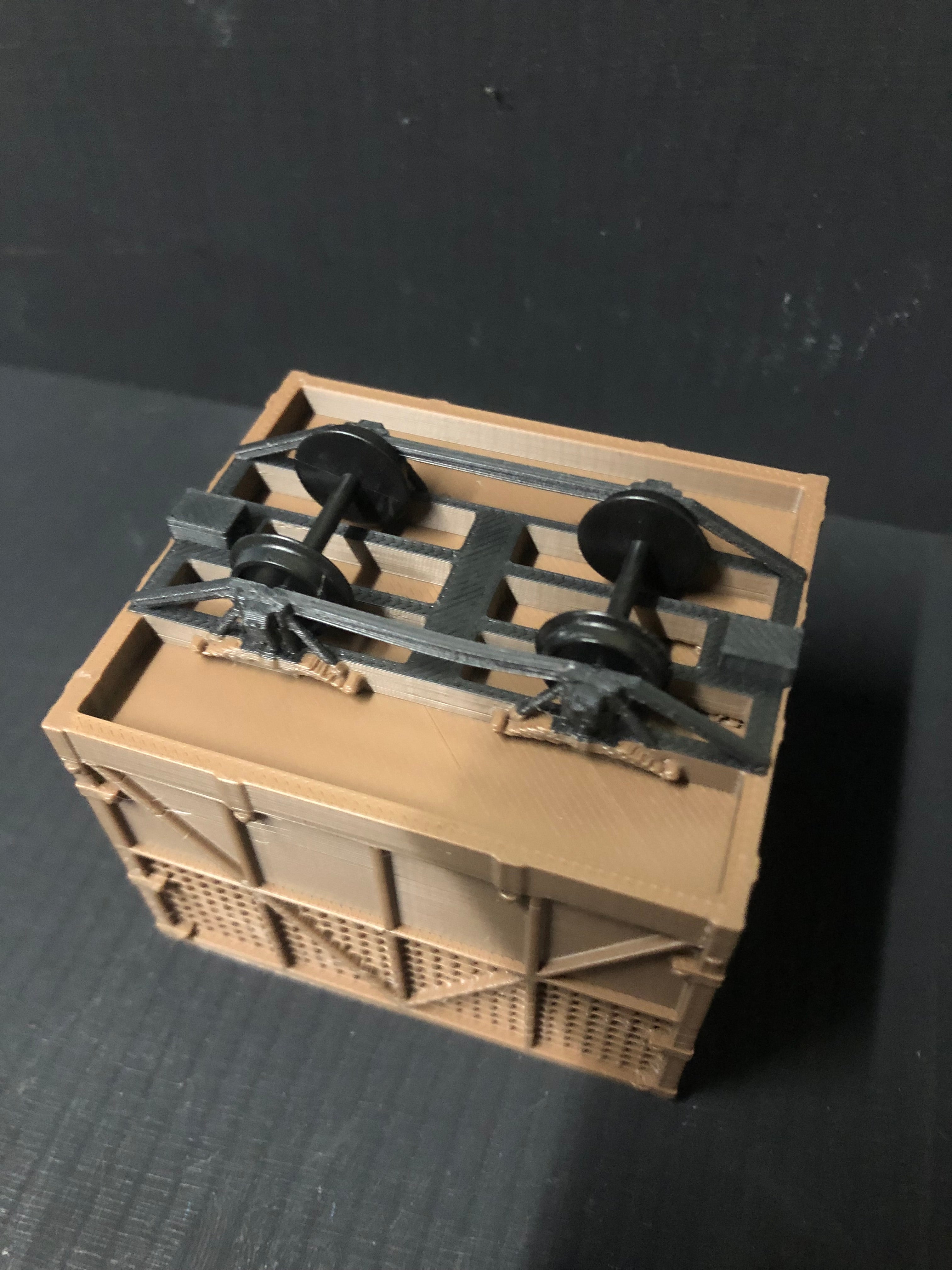 O-16.5 / NG7 narrow gauge 4 ton sugar cane bin wagon kit with pre-coloured body and POM wheelsets for model railways