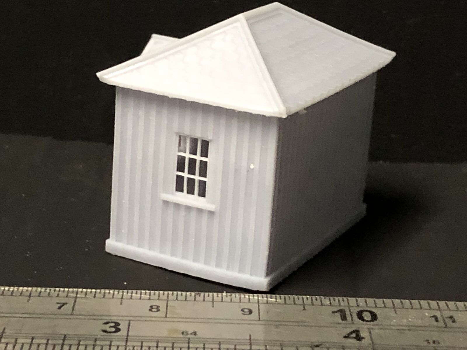 TT 1:120 scale Minffordd-style small station halt building model railway kit on a tabletop layout