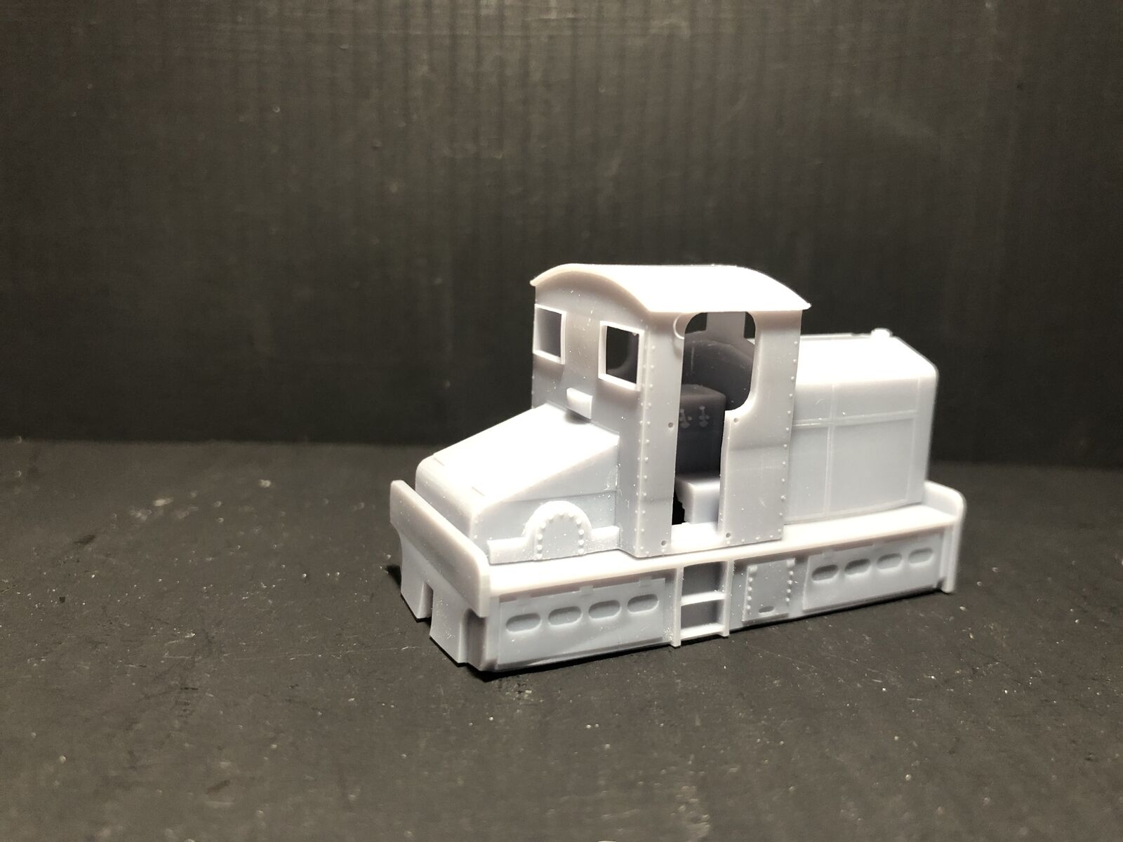 OO9 narrow gauge Armstrong Whitworth diesel loco body kit shown fitted to a Kato 11-109 chassis with separate cab details