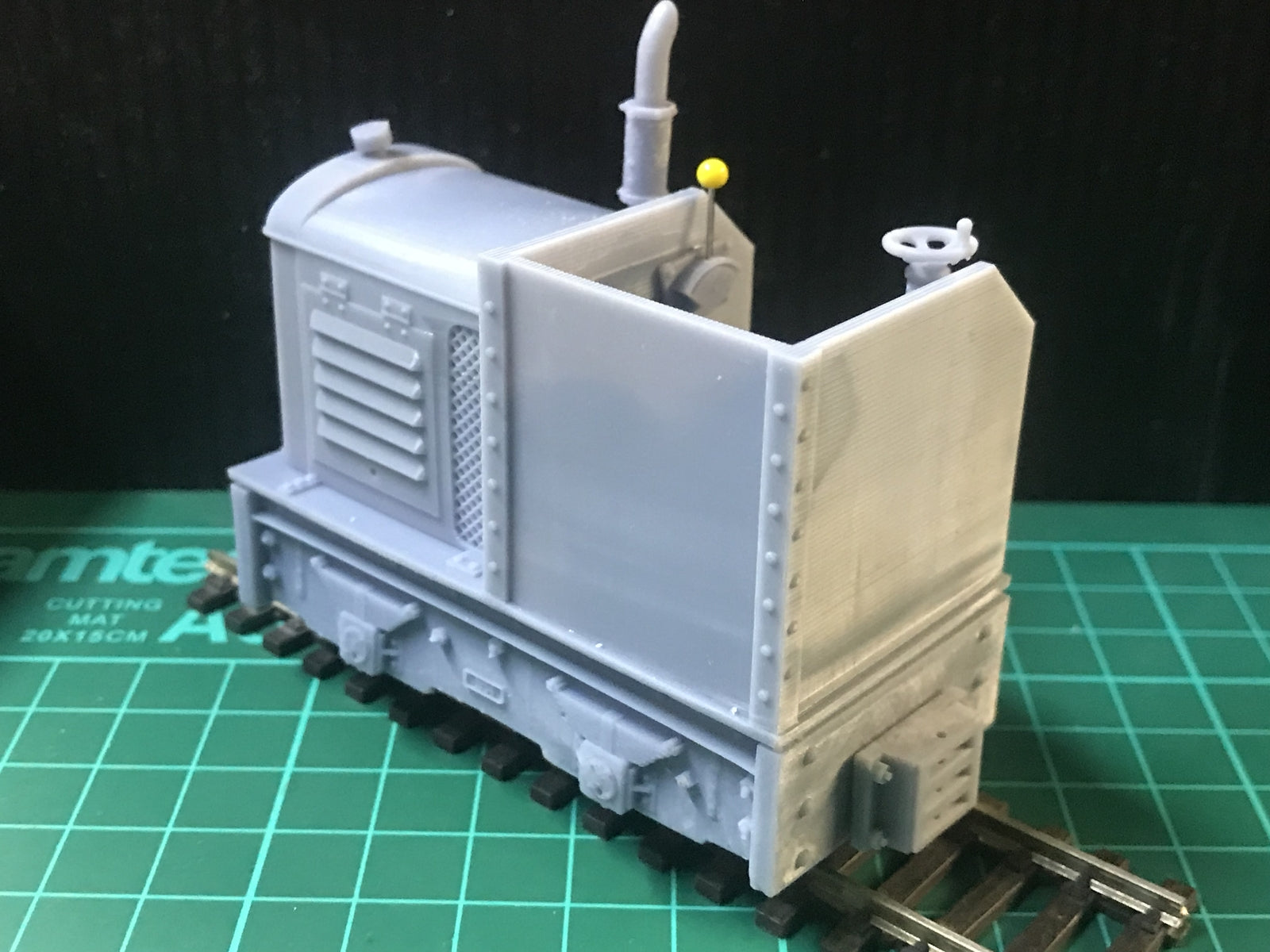 GN15 narrow gauge Lady Elsa side-seat diesel critter locomotive kit body shown to fit a Tenshodo motor bogie chassis