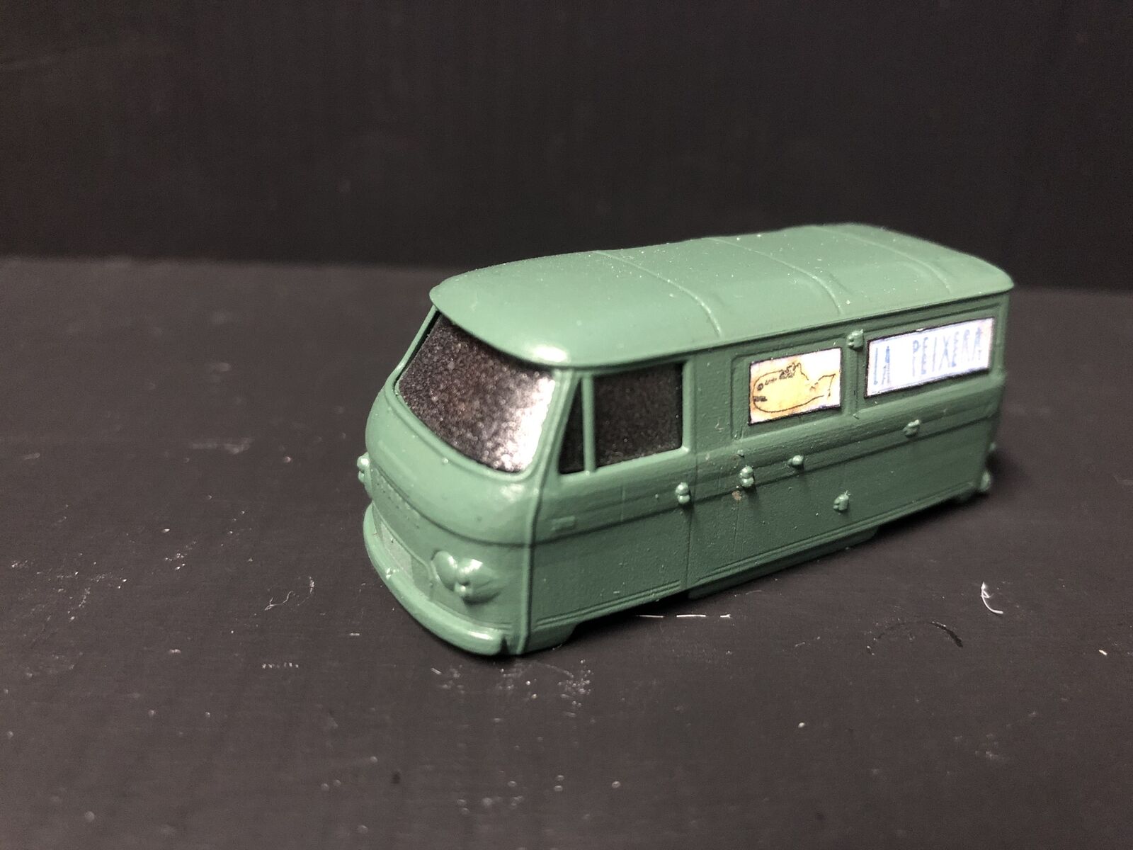 OO9 narrow gauge Commer van railcar kit body shown fitted to a shortened Kato 109 chassis for 4mm scale model railways