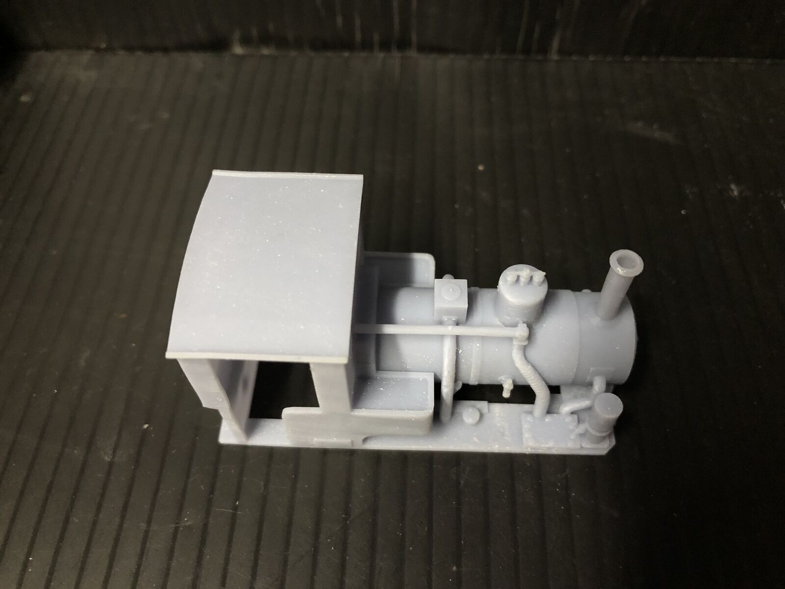 OO9 narrow gauge Andrew Barclay Douglas steam locomotive body kit to fit a Kato 11-109 chassis, shown unpainted for detailing
