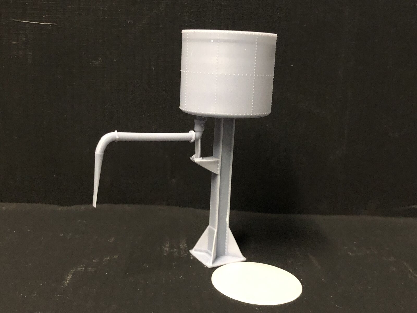 OO9 gauge GWR-style Buckfastleigh-inspired water tower kit with elevated tank and tower stand for model railway layouts