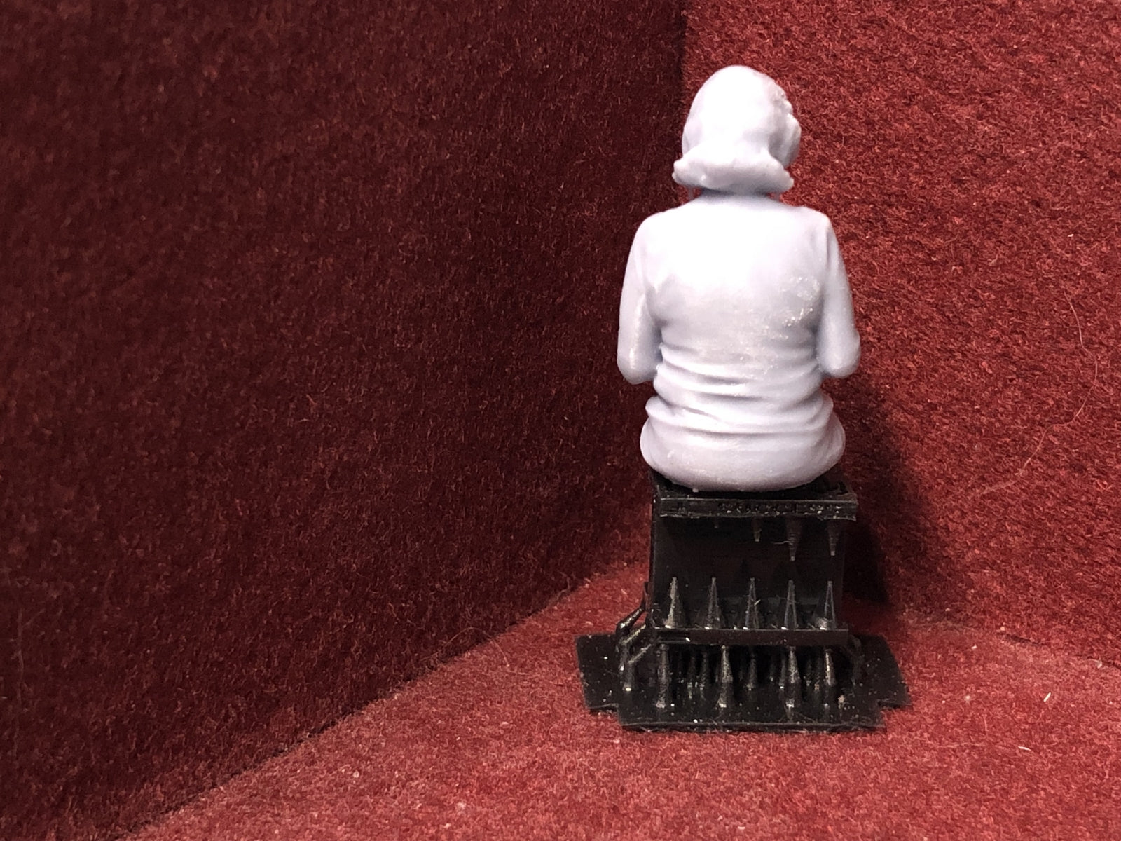 Seated female G scale 1:22 figure for GN15 model railways, 3D scanned from a real person for realistic detail