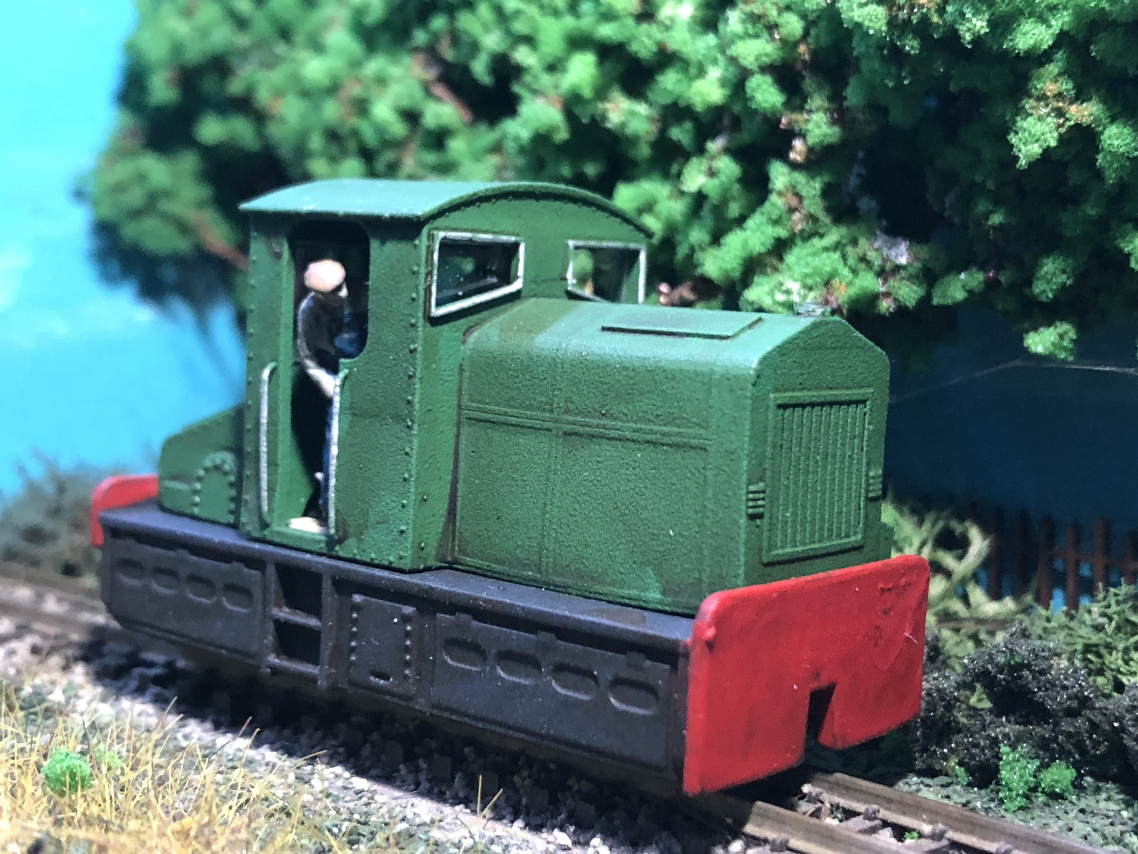 OO9 narrow gauge Armstrong Whitworth-style diesel loco body kit shown fitted to a Kato 11-109 chassis