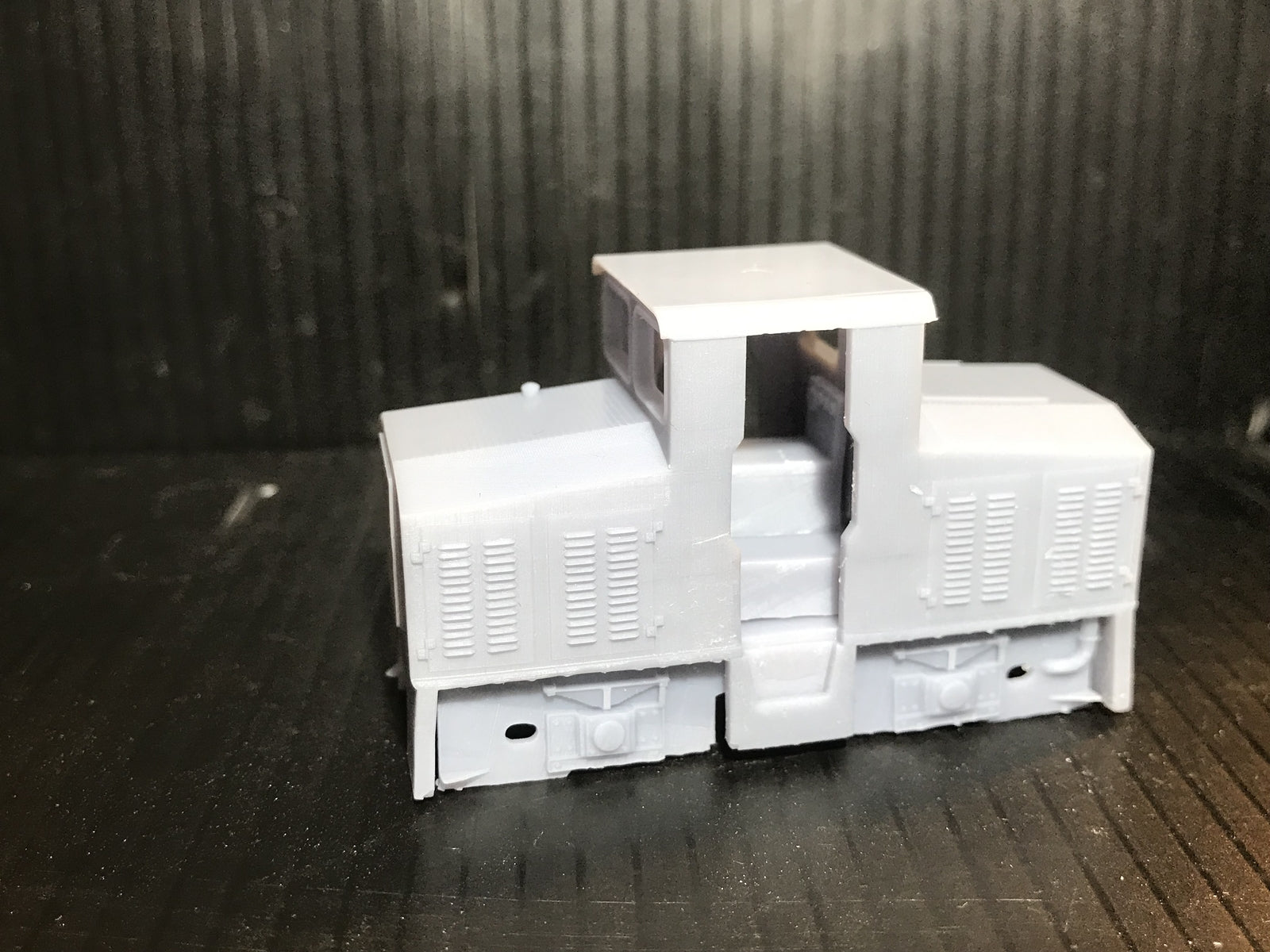 OO9 009 narrow gauge Diema DS90 style diesel shunter body shell shown fitted to a Kato 11-109 chassis