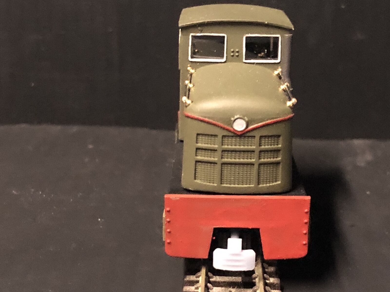 OO9 narrow gauge Fowler MFP No.4 diesel locomotive body kit shown fitted to a Kato 11-109 motor bogie chassis