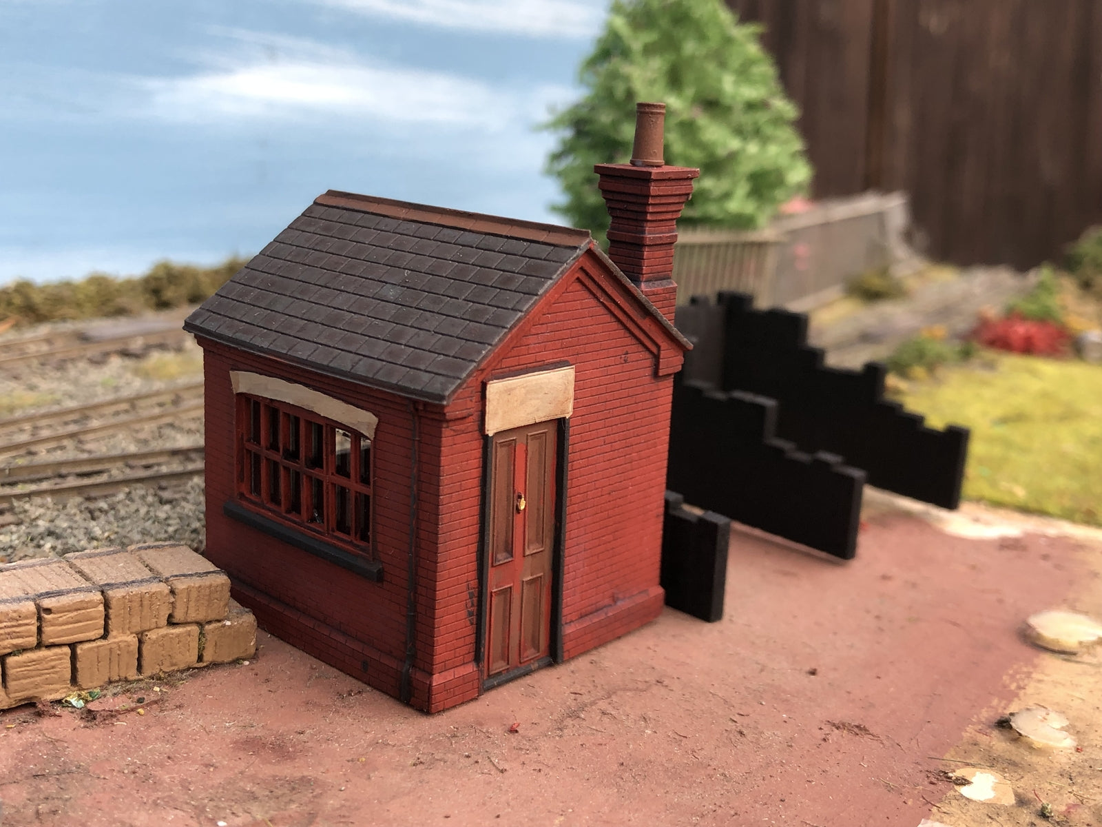 OO9/OO/HO scale model railway kit of a coal merchant’s office and staithes based on the Tettington station building