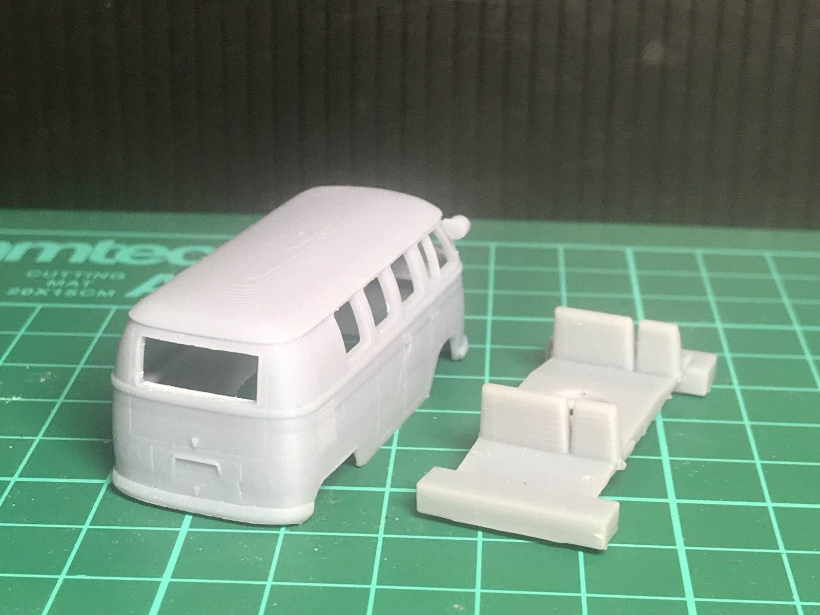 OO gauge VW Deutsche Bahn inspection railcar resin kit body for 31mm wheelbase Tenshodo spud chassis