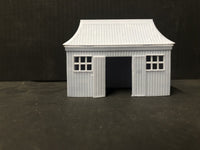 GWR Pagoda style Station room building with open doors and glazing - OO9/OO/HO