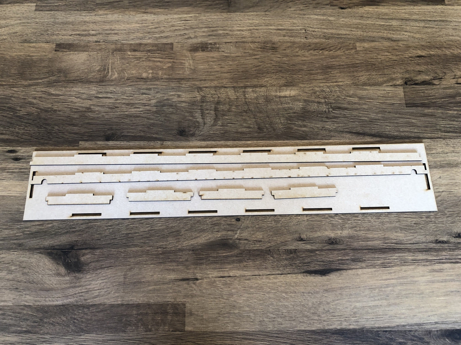 55cm shelf-mounted model railway diorama with optional fiddle stick and LED lighting, suitable for OO/HO scale layouts