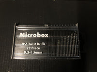 20 piece Micro HSS Twist Drill Bits 0.3-1.6mm and pin vice holder
