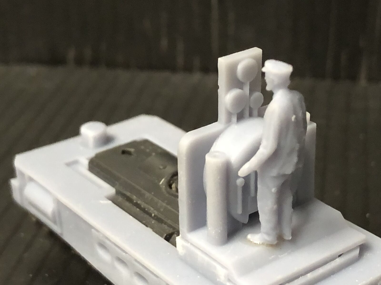 OO9 narrow gauge Andrew Barclay Douglas steam locomotive body kit to fit a Kato 11-109 chassis, shown unpainted for detailing