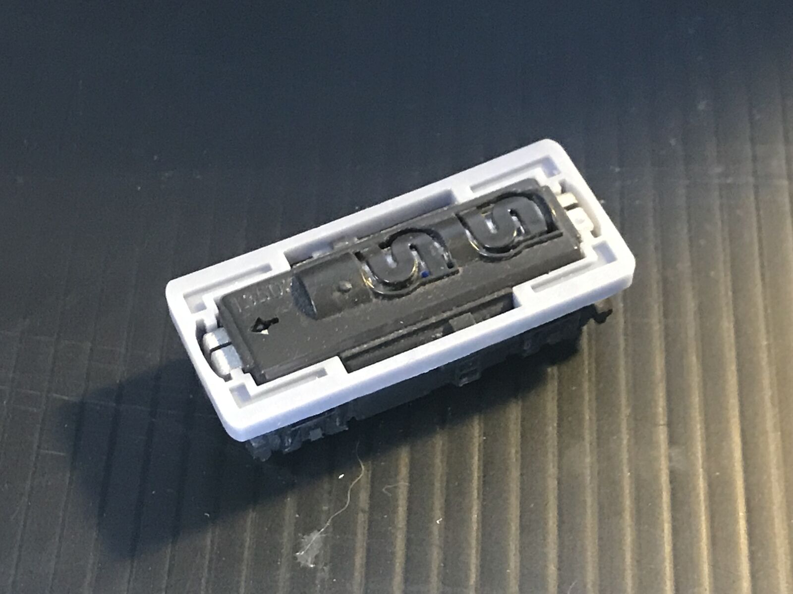 OO9 VW Deutsche Bahn inspection railcar resin body kit for a shortened Kato 11-109 chassis, unpainted and ready for assembly