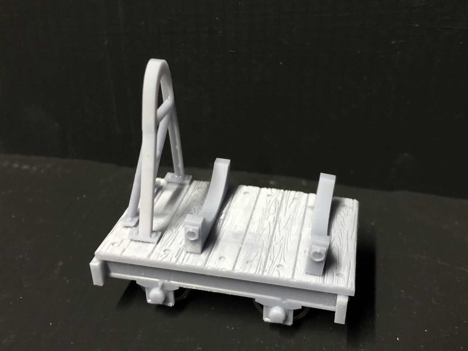 Gn15 narrow gauge petrol bowser wagon kit with single drum, pump frame and 12.5mm spoked wheels for model railway layouts