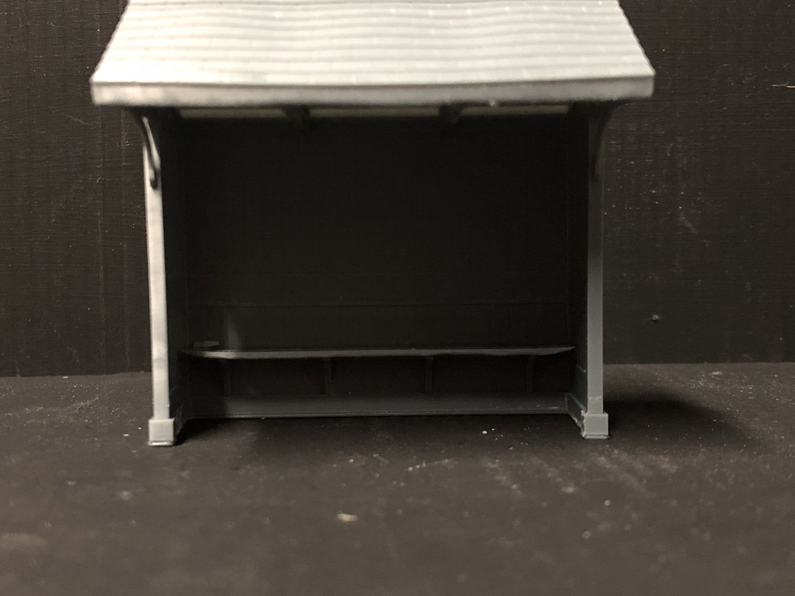 7mm scale country bus shelters with bus stop flag for O and O-16.5mm model railway layouts