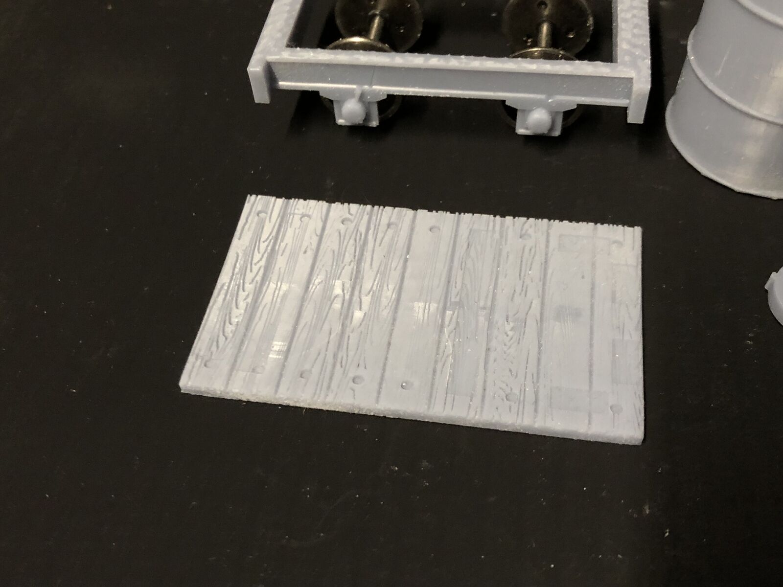 Gn15 narrow gauge petrol bowser wagon kit with single drum, pump frame and 12.5mm spoked wheels for model railway layouts