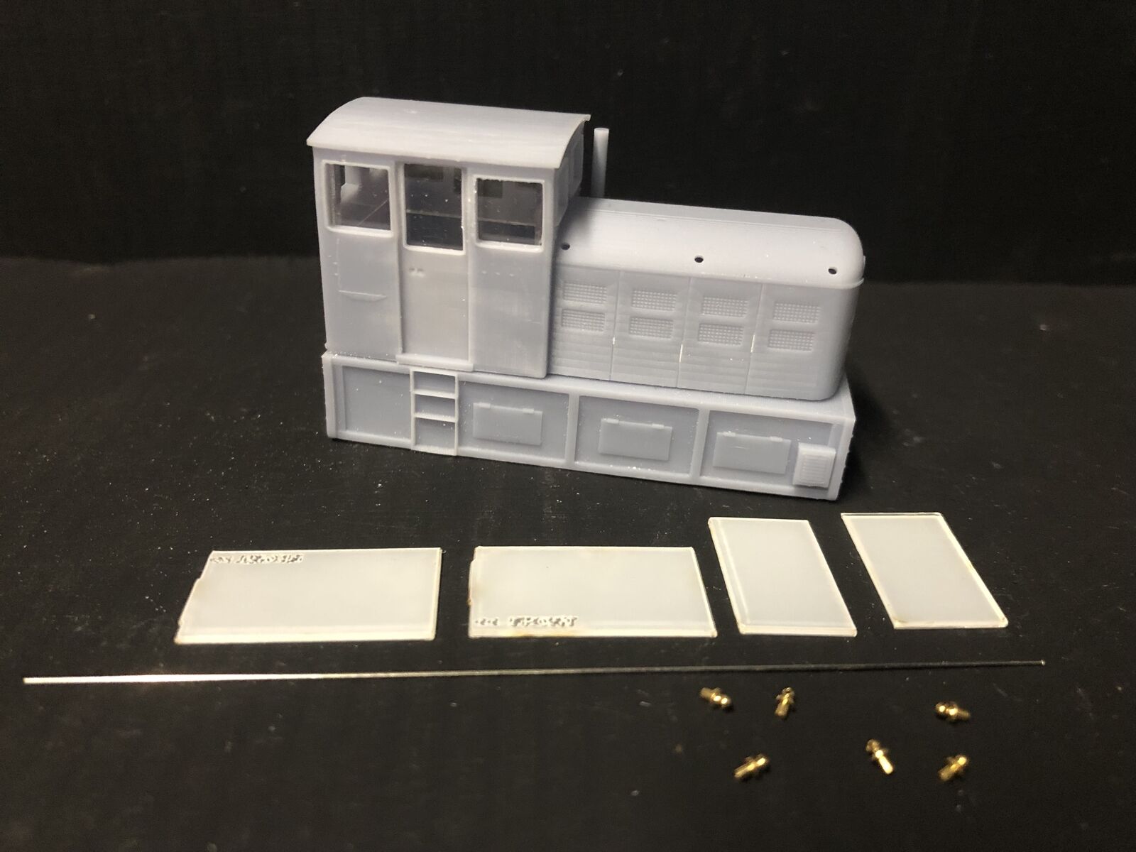 OO9 narrow gauge Fowler MFP No.4 diesel locomotive body kit shown fitted to a Kato 11-109 motor bogie chassis