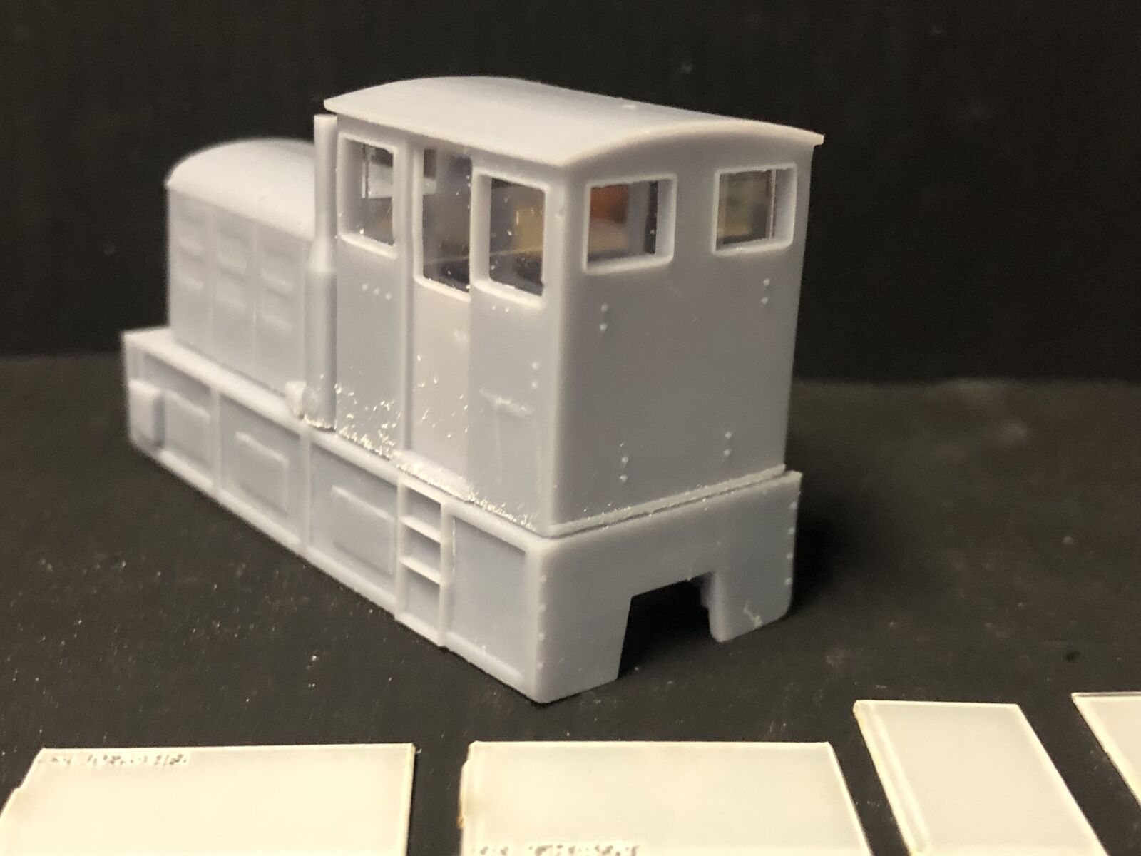 OO9 narrow gauge Fowler MFP No.4 diesel locomotive kit body shown fitted to a Kato 11-109 motor bogie chassis