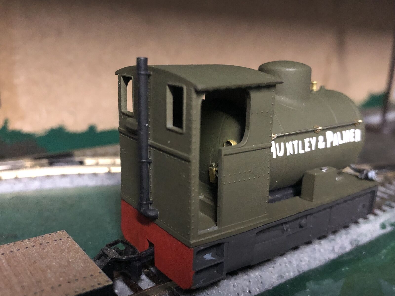 OO9 narrow gauge WG Bagnall fireless locomotive body kit for Kato 11-109 chassis shown in side view