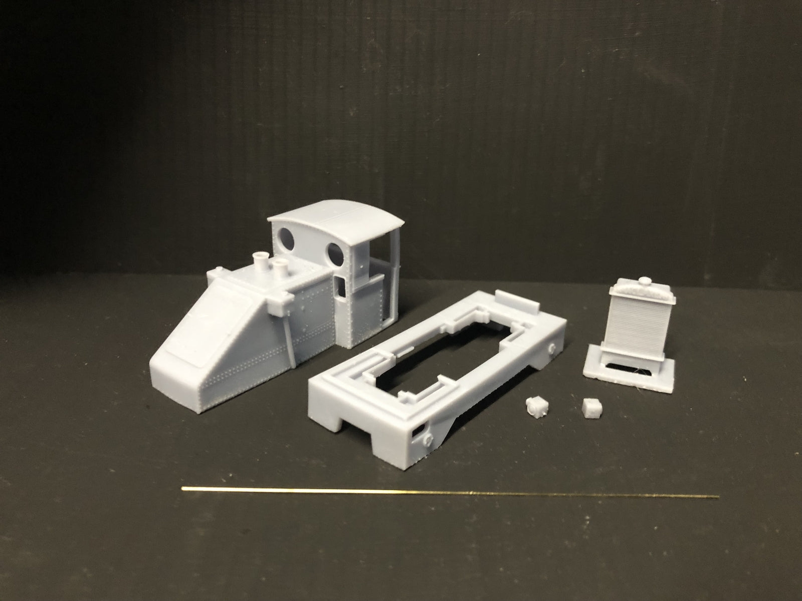 OO9 gauge Kerr Stuart No.4415 narrow gauge diesel locomotive kit body on a Kato 11-109 motor bogie chassis