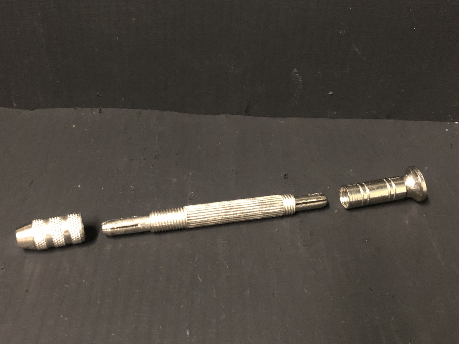 Pin vice drill holder set for railway modellers, with swivel-handled pin vise, reversible collets, and assorted micro drill bits