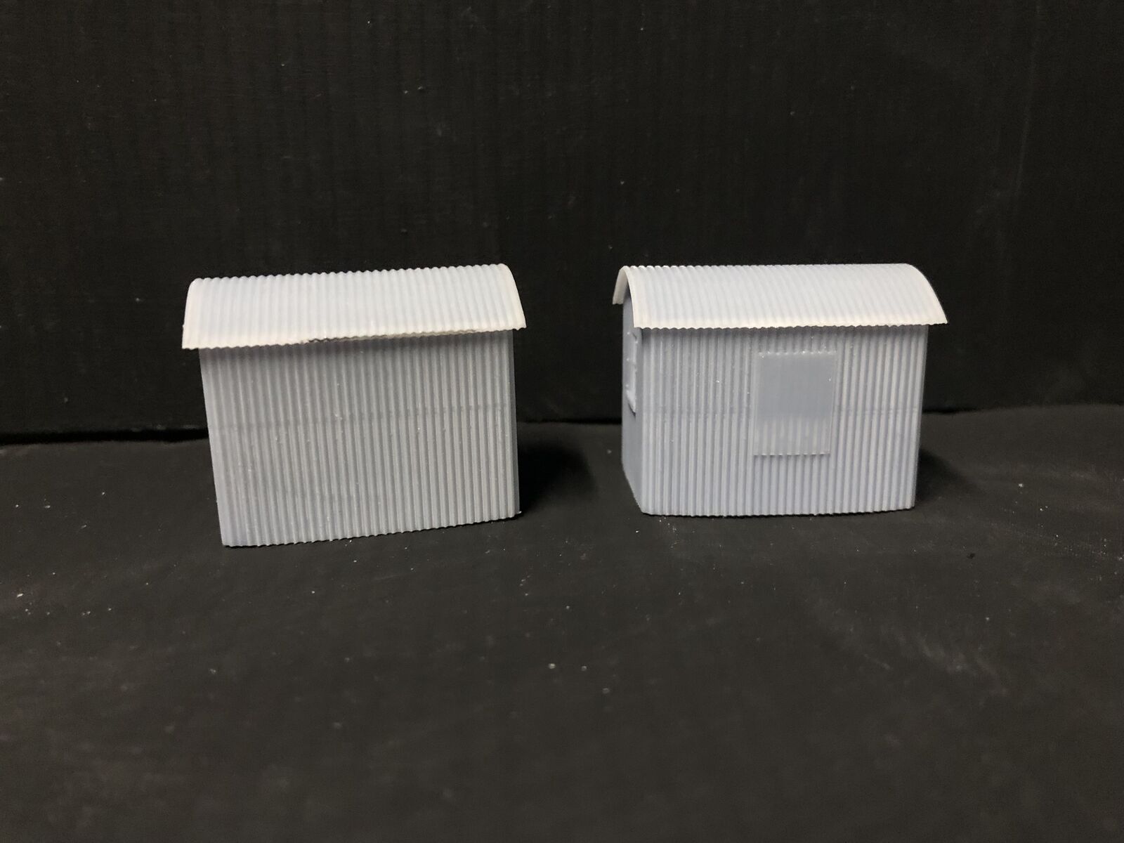 OO9/OO/HO scale model railway kit of two Buckfastleigh-style lamp huts with laser-cut window glazing