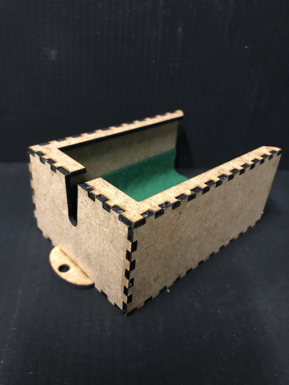 Plastic model railway caddy kit holding a GMC-W walkabout controller for layout control, suitable for shelf and diorama setups