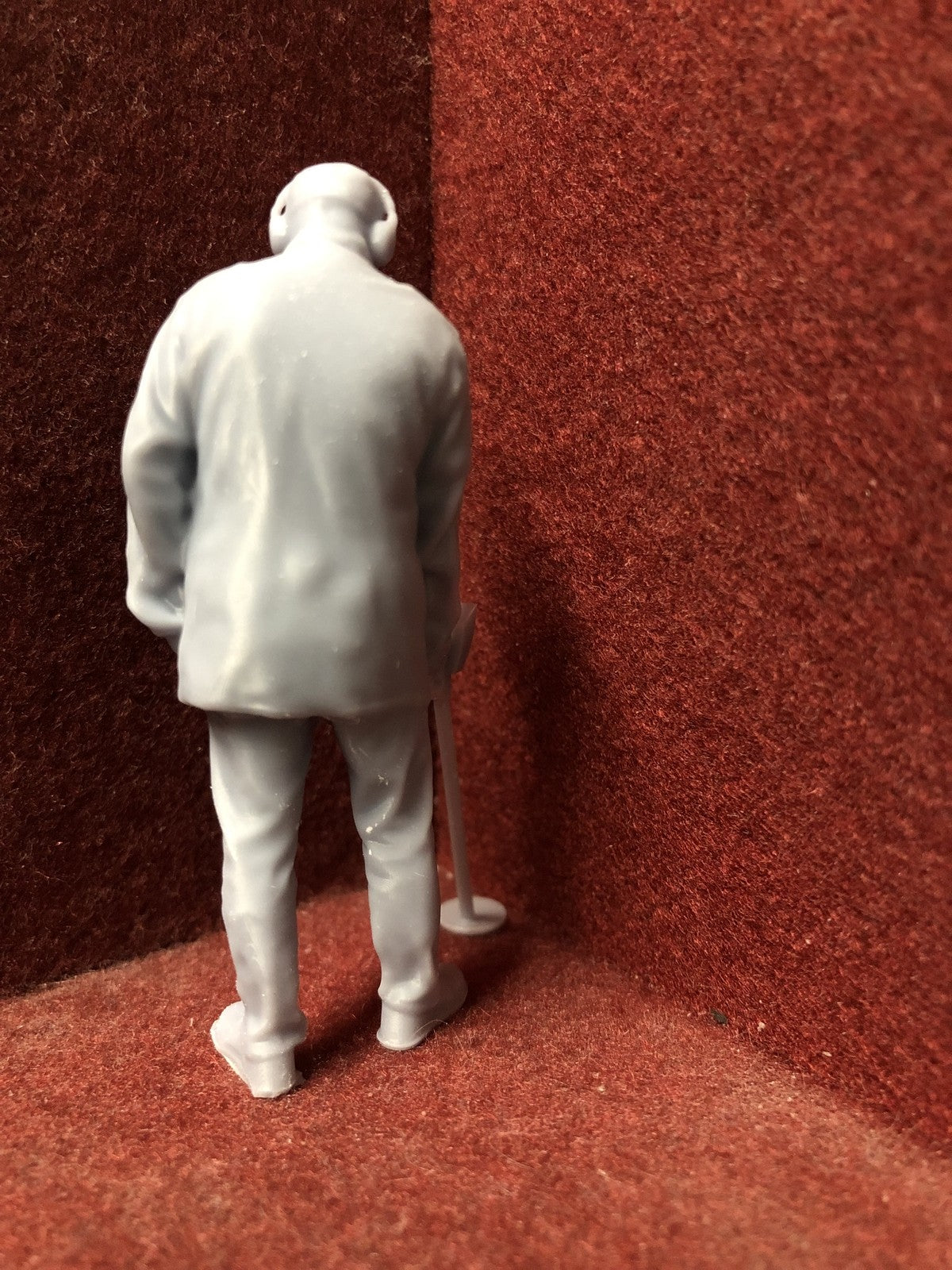 G scale and GN15 metal detectorist figure, 3D scanned from a real person for model railway layouts