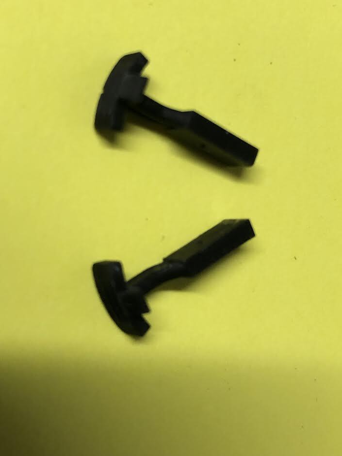 Set of four pairs of OO9 narrow gauge hook couplings designed to fit Kato 11-105 model railway chassis.