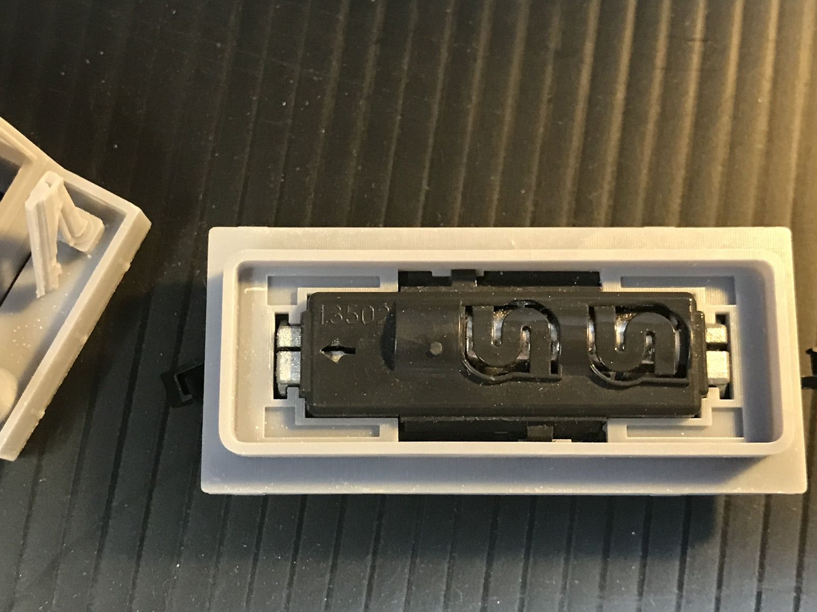 Unpainted OO9 narrow gauge Wickham inspection car body kit with interior for Kato 11-109 chassis, shown in resin detail.