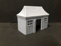 GWR Pagoda style Station room building with open doors and glazing - OO9/OO/HO