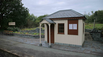 TT 1:120 scale model railway station halt building kit based on Minffordd station, suitable for tabletop layouts
