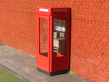 K8 Telephone Box - 1970's with glazing and interior detail  - NG7 / 7mm / On18 / O Gauge