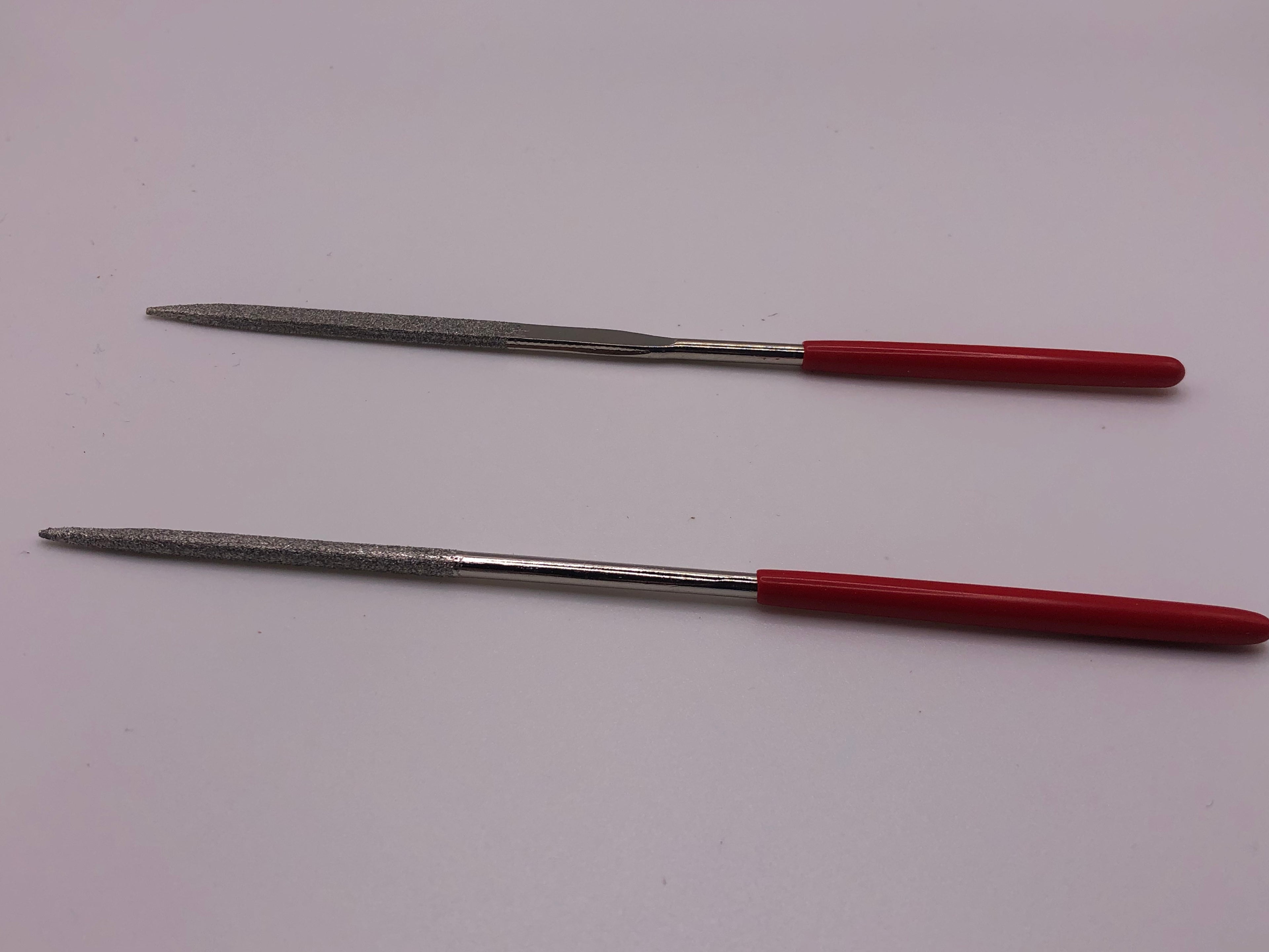 10-piece 140mm diamond needle file set with assorted profiles for precision modelling, metalwork and model railway detailing