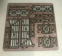 6 x LASER CUT RURAL FARM GATES FOR OO / HO / OO9 SCALE / 1:76 MODEL RAILWAYS