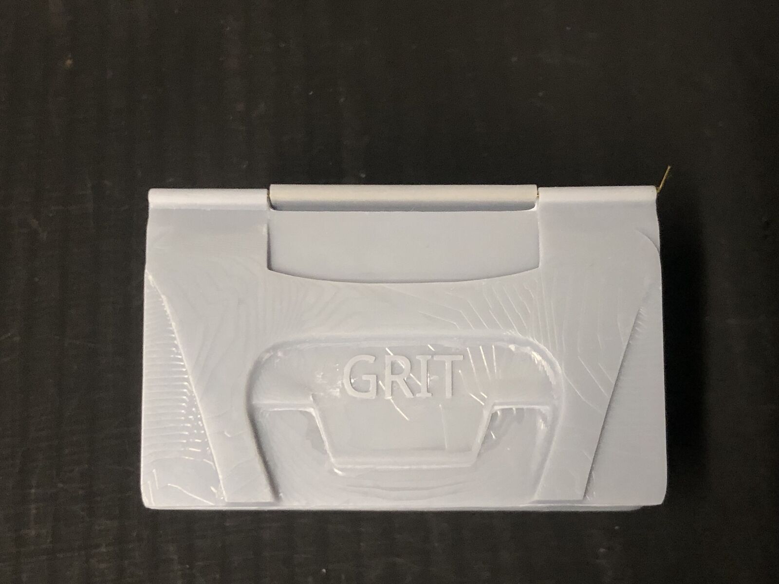 Unpainted GN15 G scale resin grit bin with separate working lid and brass hinge rod for model railway yards or industrial scenes