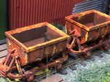 Gn15 Narrow Gauge Three Unpainted Ore Tipper Wagons with wheels
