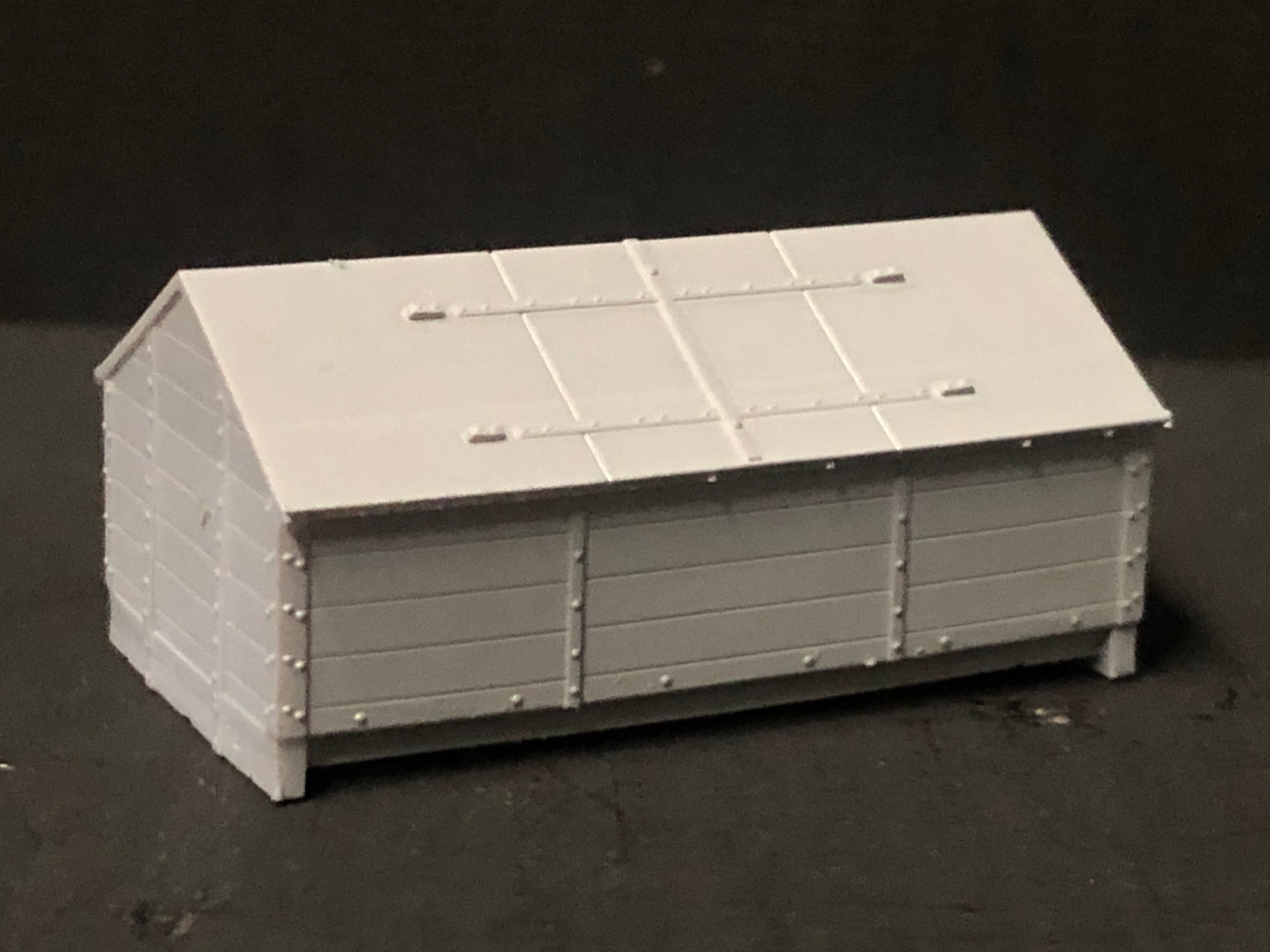 OO9 narrow gauge lime or sand covered wagon resin kit for Peco NR-121D 10ft wheelbase chassis, unpainted on 9mm track