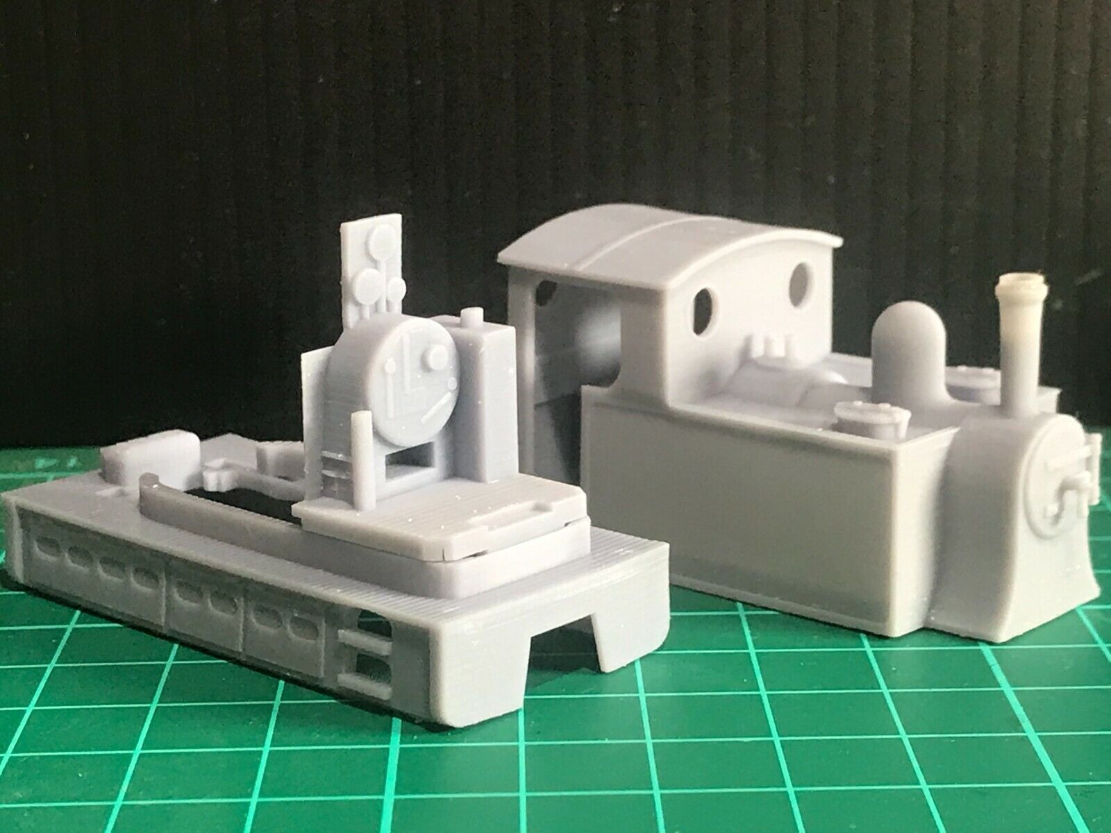 OO9 narrow gauge side tank steam locomotive body kit designed to clip onto a Kato 11-109 motorised chassis