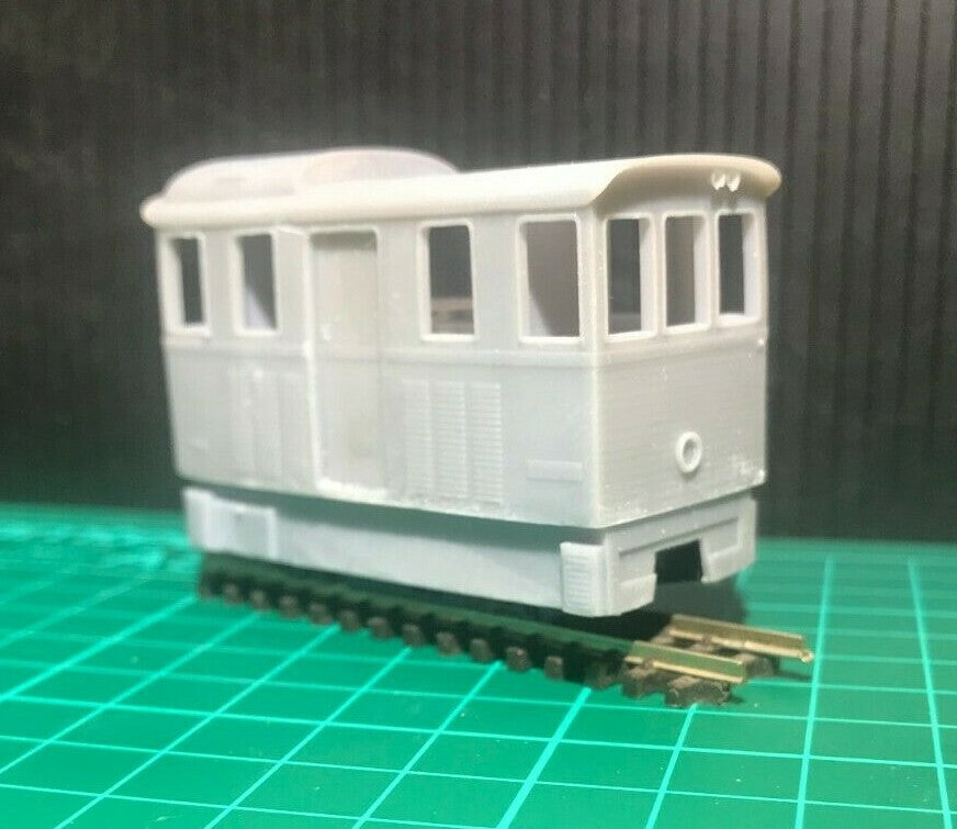 OO9 narrow gauge French-style diesel loco-tracteur body kit for mounting on a Kato 11-109 chassis, supplied unpainted