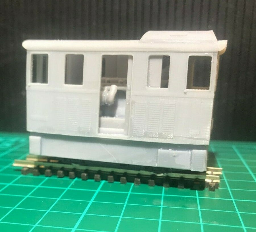 OO9 narrow gauge French-style diesel loco-tracteur body kit for mounting on a Kato 11-109 chassis, supplied unpainted