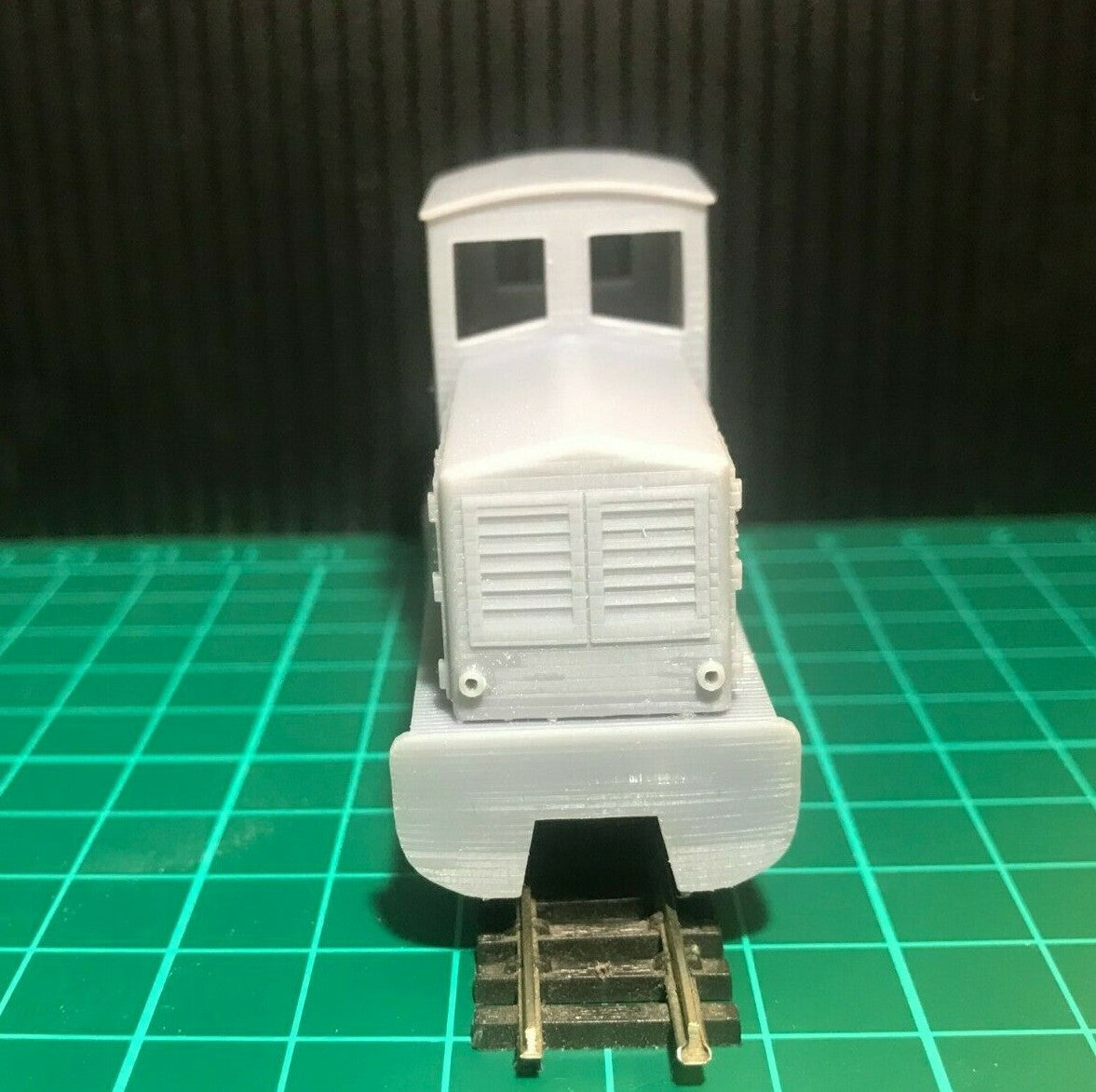OO9 narrow gauge diesel shunter body kit designed to mount on a Kato 11-109 009 chassis