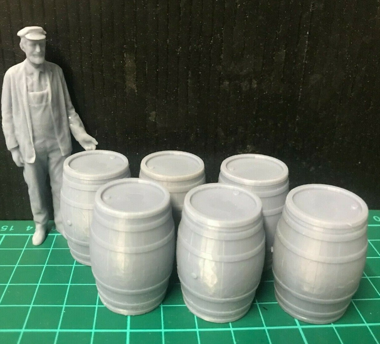 G-scale model scenery - six oak barrels - also suitable for GN15