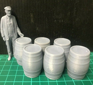 G-scale model scenery - six oak barrels - also suitable for GN15