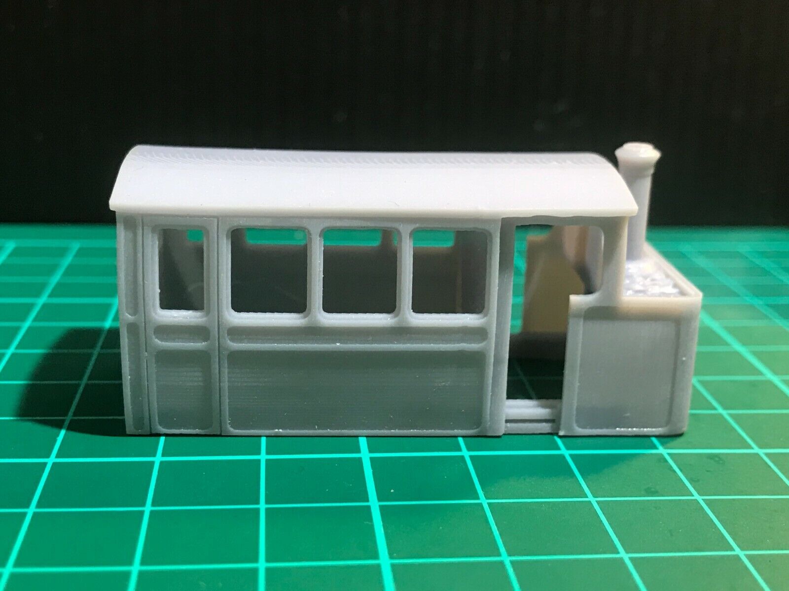 OO9 narrow gauge steam tram rail motor body kit shown fitted to a Kato 11-105 double bogie chassis