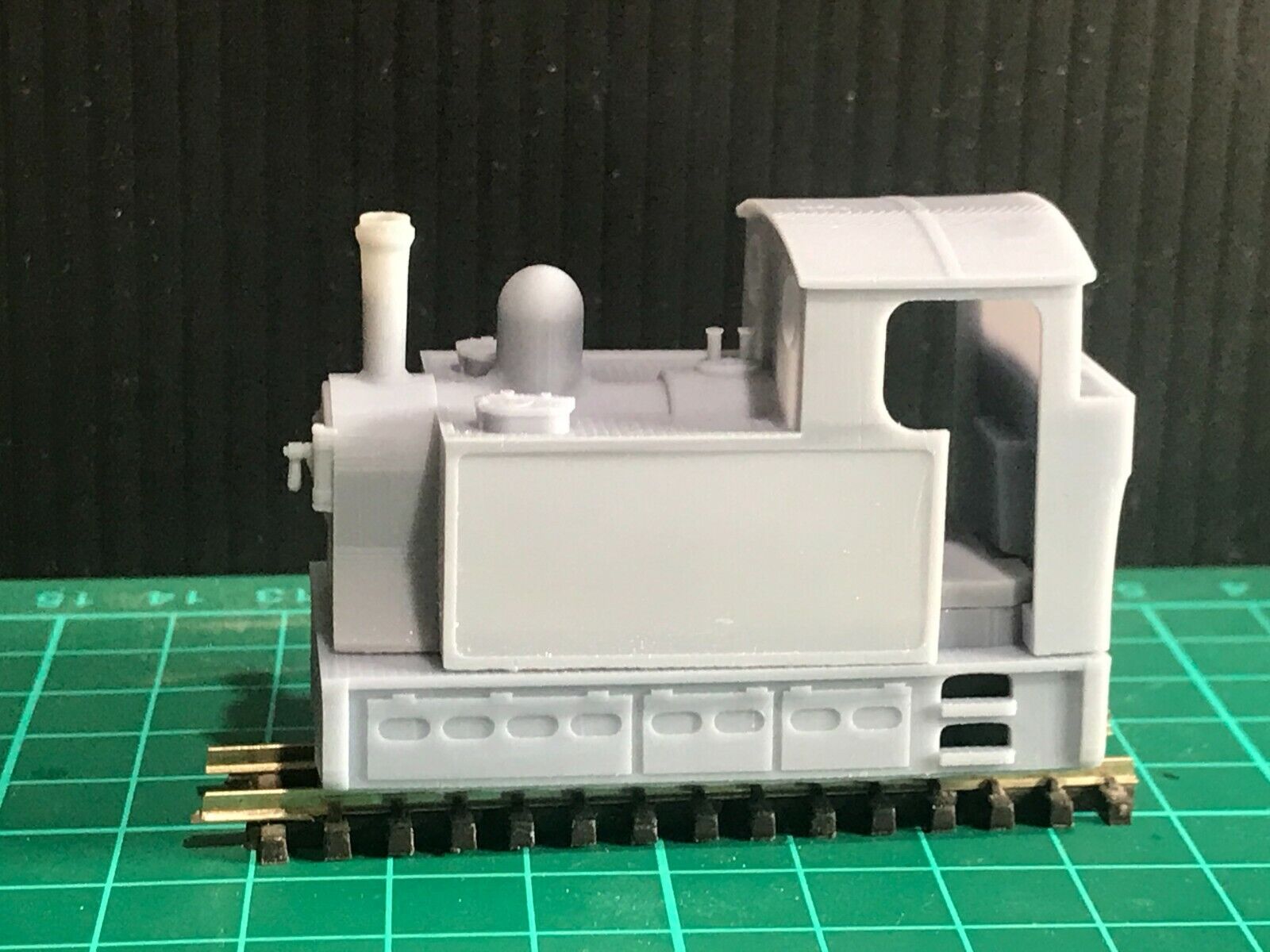OO9 narrow gauge side tank steam locomotive body kit shown fitted to a Kato 11-109 motorised chassis