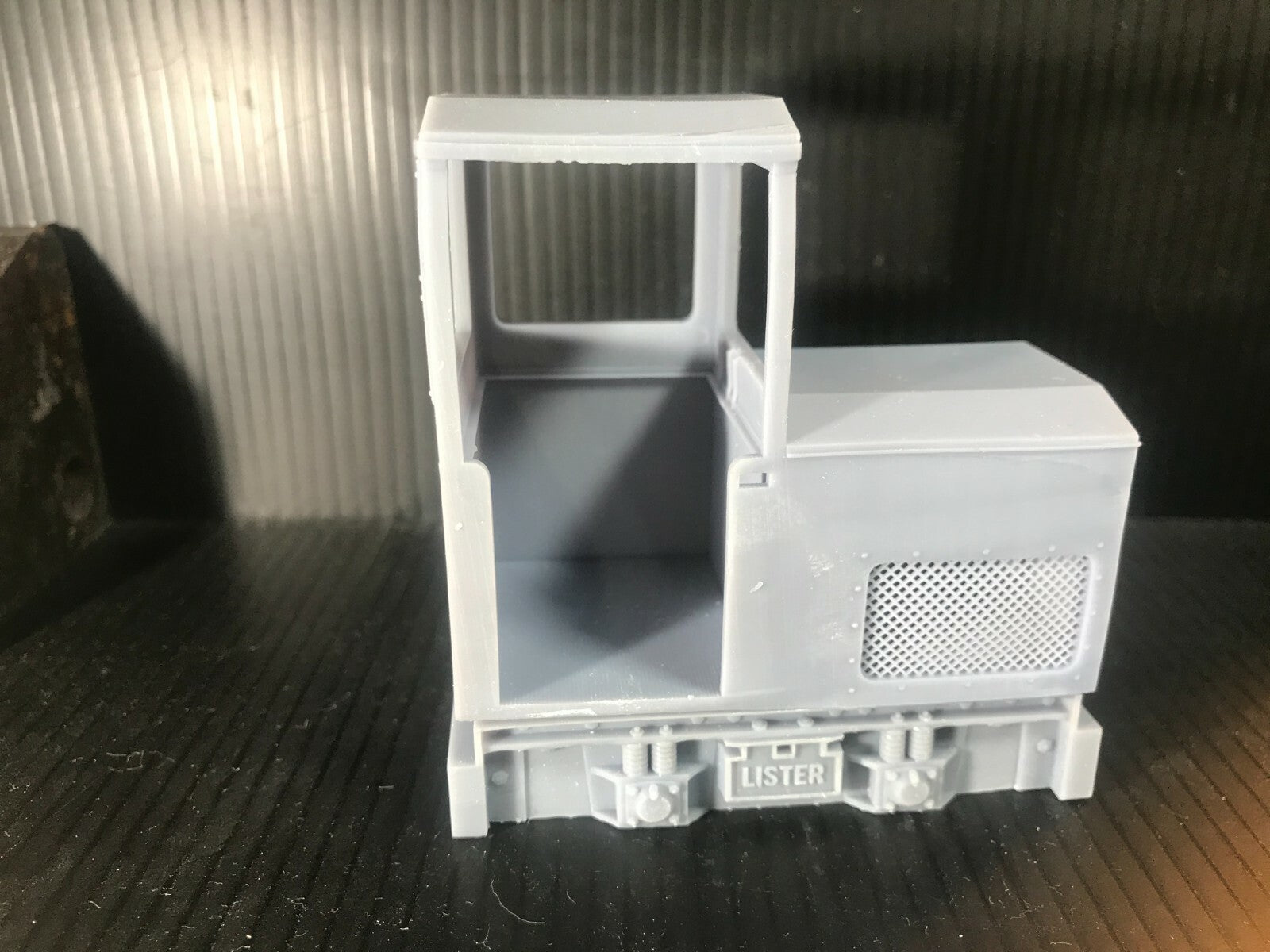 GN15 cabbed Lister-style diesel locomotive resin kit in G scale for 00 gauge track, designed to fit a Tenshodo motor bogie chassis